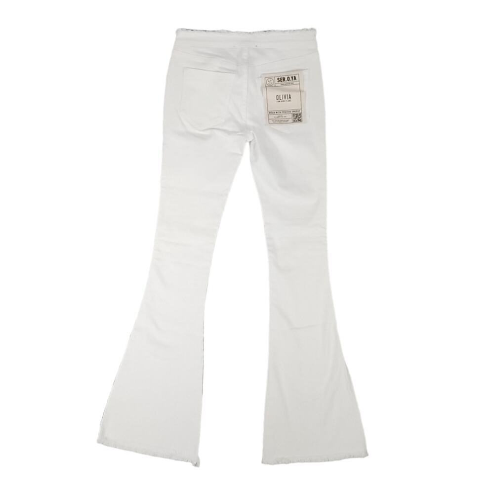 Ser.o.ya Olivia Mid Rise Flare Jeans White - Picture 9 of 15
